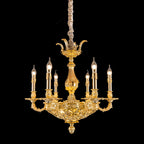 6 Light Brass Chandelier