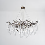 Dawn Teardrop Branch Brass Round Chandelier
