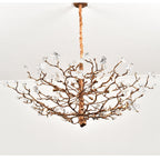 Livio Gemstone Branch Brass Round Chandelier
