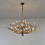 Livio Gemstone Branch Brass Round Chandelier