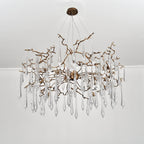 Dawn Teardrop Branch Brass Round Chandelier