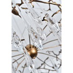 Dawn Teardrop Branch Brass Round Chandelier