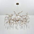 Dawn Teardrop Branch Brass Round Chandelier