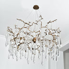 Dawn Teardrop Branch Brass Round Chandelier