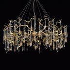 Dawn Teardrop Branch Brass Round Chandelier