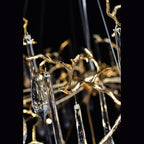 Dawn Teardrop Branch Brass Round Chandelier