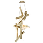 Modern Vertical Geometric Aluminum Chandelier for Staircase / foyer / high-Ceiling