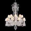24 Lights Baccarat Chandelier with Fabric Shades