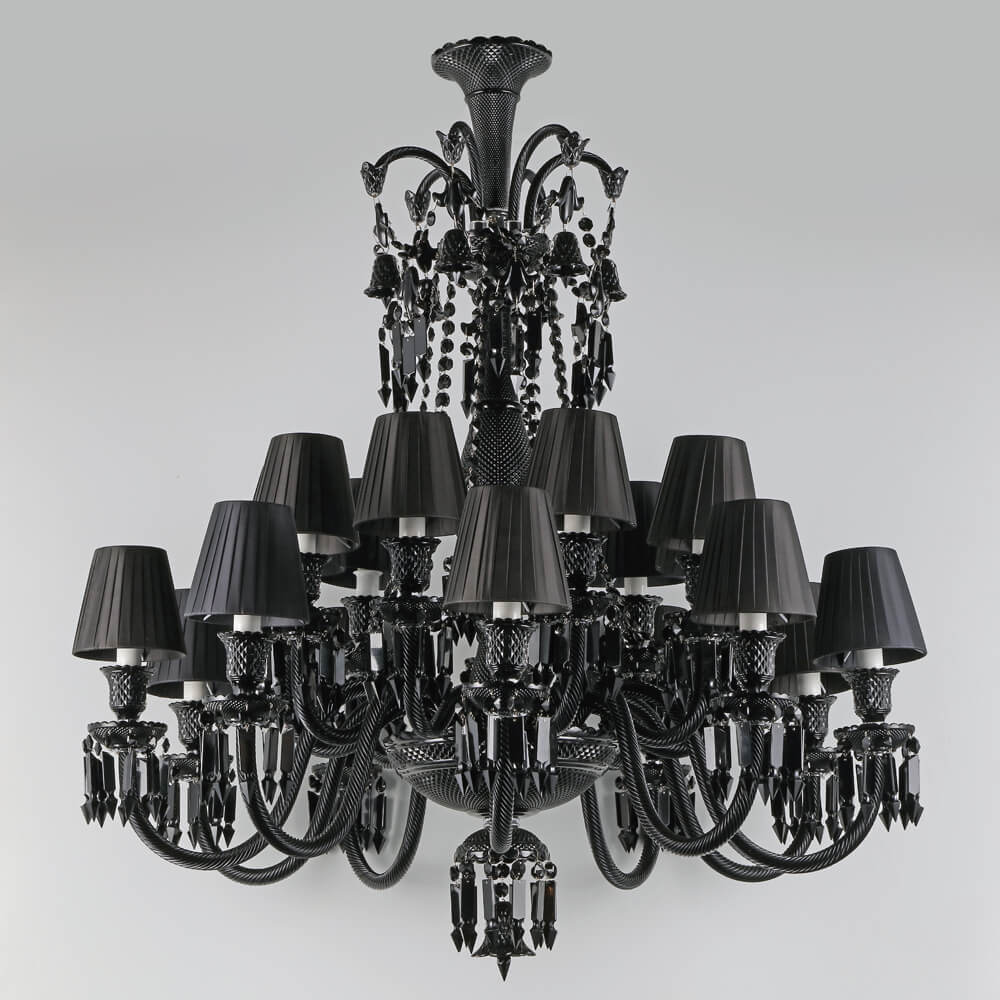 18 Lights Black Baccarat Chandelier