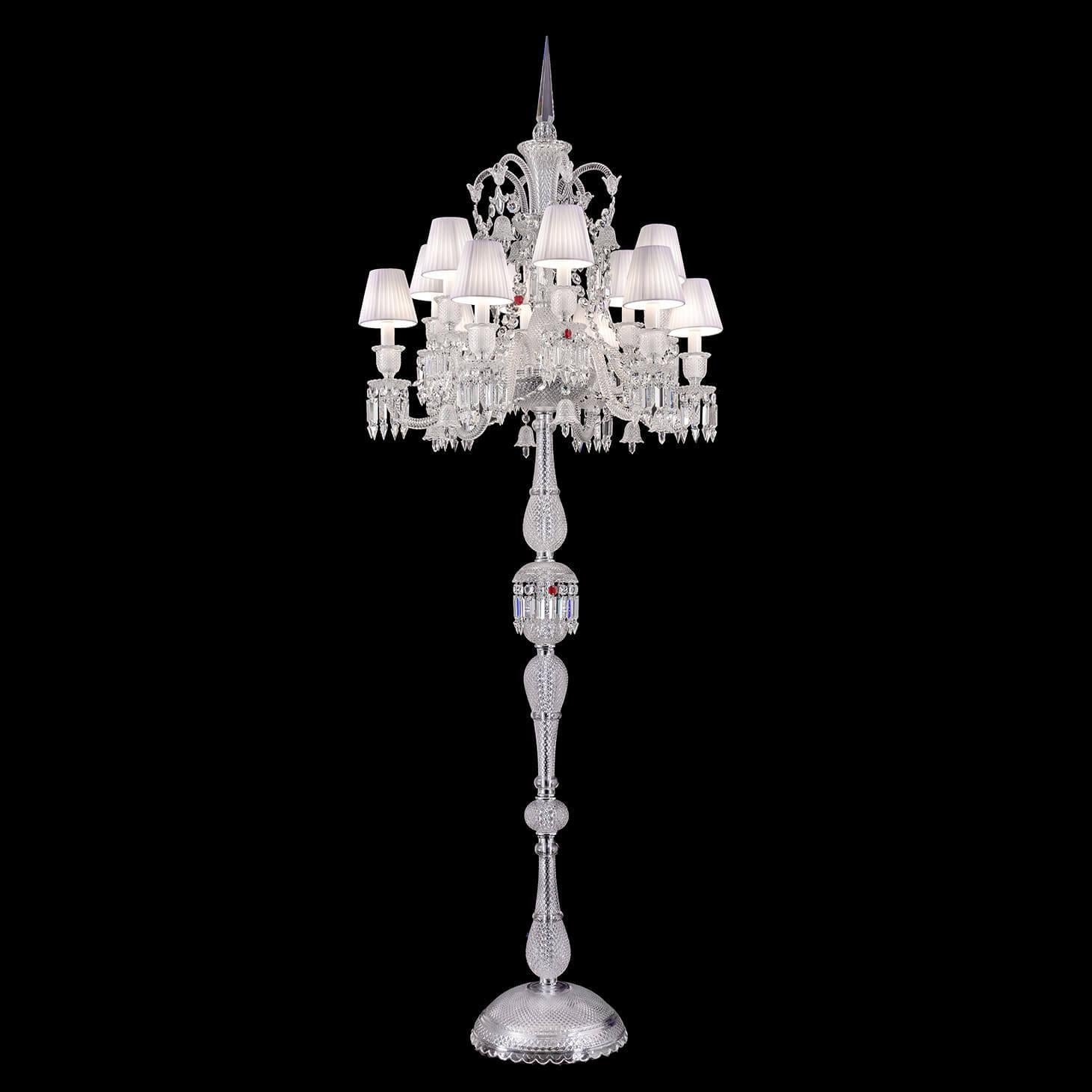 Auralite Classic Luxury Zénith Crystal Candelabra with Fabric Shade