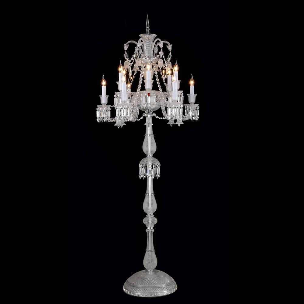 Auralite Classic Luxury Zénith Crystal Candelabra with Fabric Shade