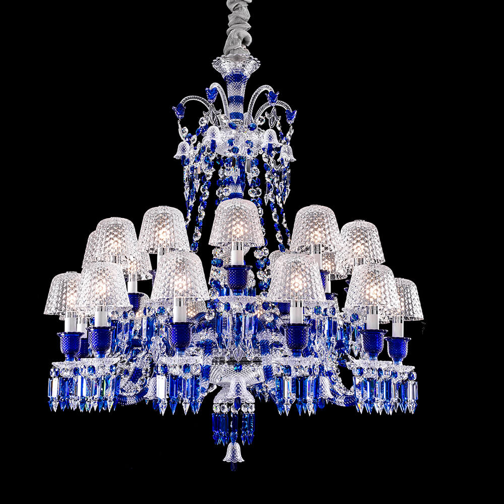 Zenith Blue 24 Lights Baccarat Crystal Chandelier