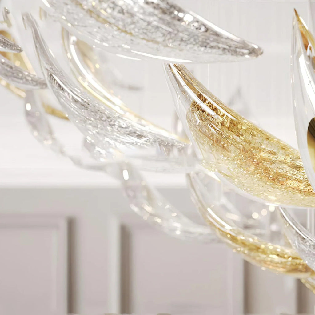 Golden Floating Leaves Chandelier