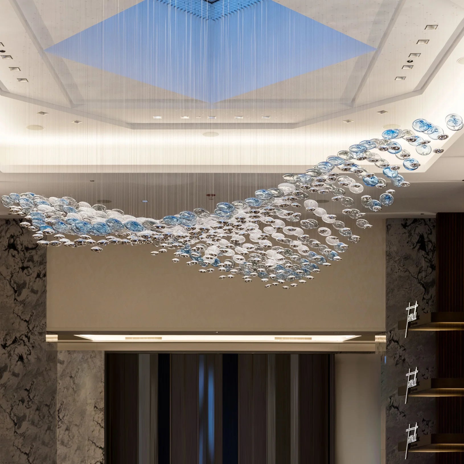 Flying Wave Glass Bubble Chandelier