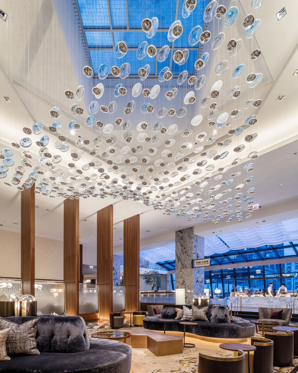 Flying Wave Glass Bubble Chandelier