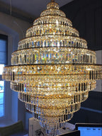 Chrome / Silver / Gold Extra Large Chandelier for Foyer Living Room Staircase Crystal Ceiling Lighting