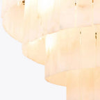 Modern Alabaster Tiered Chandelier