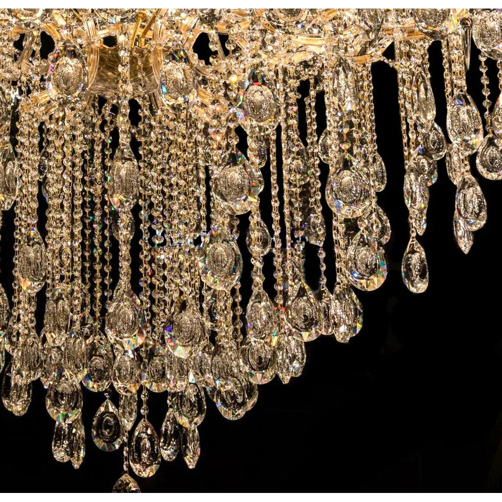 Classic Modern Multi-Layers Crystal Chandelier for Staircase / foyer / villa