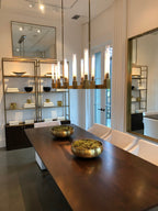 Modern Linear Round / linear Tubular Glass Chandelier for Dining Room / kitchen Island