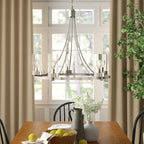 Matte Black / Chrome Farmhouse Chandeliers 5-Light Wagon Wheel North American Traditional Patio Ceiling Lights