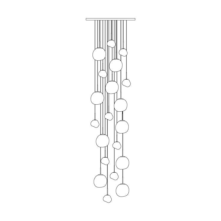 Multi Lava Round Chandelier