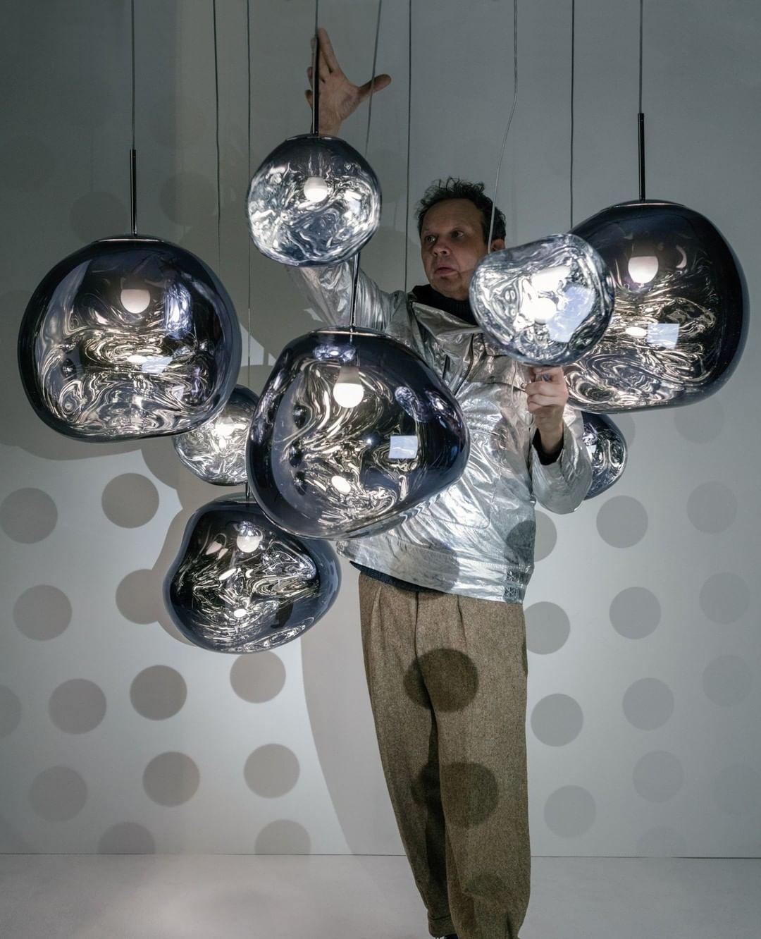 Multi Lava Round Chandelier