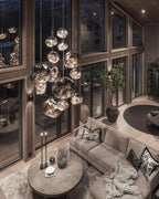 Multi Lava Round Chandelier