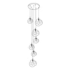 Multi Lava Round Chandelier
