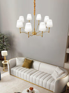 Meridian Mid Century Brass Chandelier