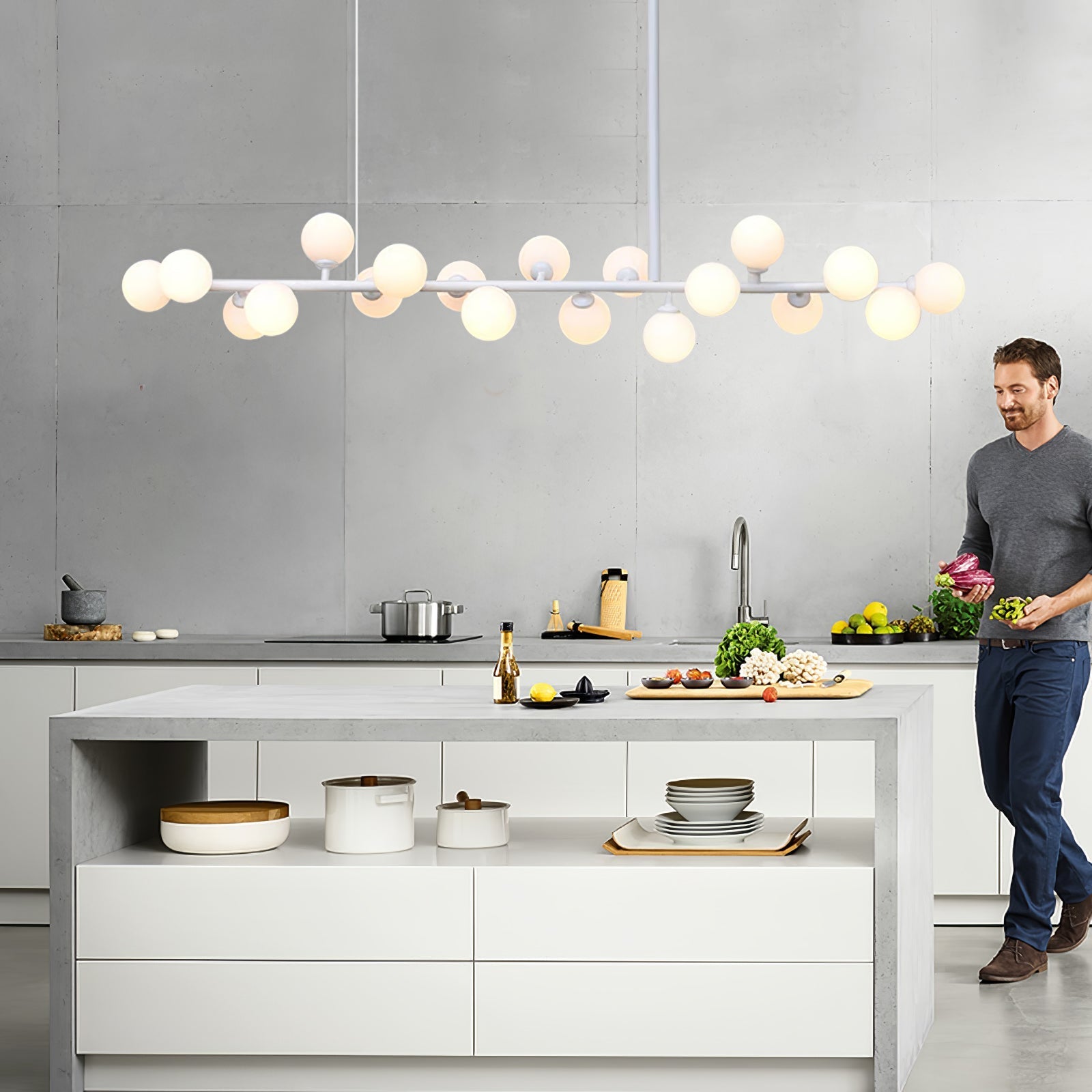Linear Balls Chandelier