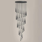 Minimalism Foyer Staircase Chandelier Ceiling Pendant Lighting for Living Room Entryway in Gold / Black Finish