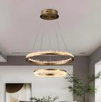 Minimalistic Crystal Quartz LED Chandelier