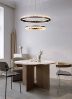 Minimalistic Crystal Quartz LED Chandelier