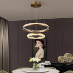 Minimalistic Crystal Quartz LED Chandelier