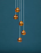 Cherry Crystal Spiral Chandelier