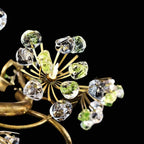 Modes Brass Ring Stone Flower Branch Chandelier