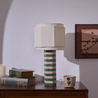 Modari Striped Stone Table Lamp