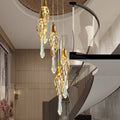Stairwell Branch Strata Crystal Spiral Chandelier