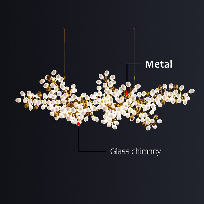 Modern Artistic Linear Elegant Grape Extra Large Branch Chandelier