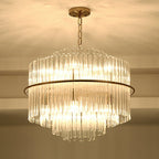 Modern European Round K9 Crystal Chandelier Ceiling Light for Living and Dining Room