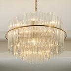 Modern European Round K9 Crystal Chandelier Ceiling Light for Living and Dining Room