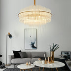 Modern European Round K9 Crystal Chandelier Ceiling Light for Living and Dining Room