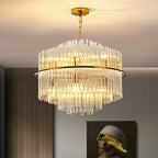 Modern European Round K9 Crystal Chandelier Ceiling Light for Living and Dining Room