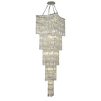 Extra Large Foyer Vertical Layers K9 Crystal Chandelier Chrome Ceiling Lighting for Staircase Entryway Decor