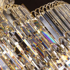 Golden Era Grand Cascade Clear Crystal Chandelier for High-Ceiling