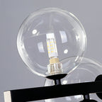 Modern Kitchen Island Glass Globe Ceiling Lighting Black Pendant Chandelier for Long Dining Table