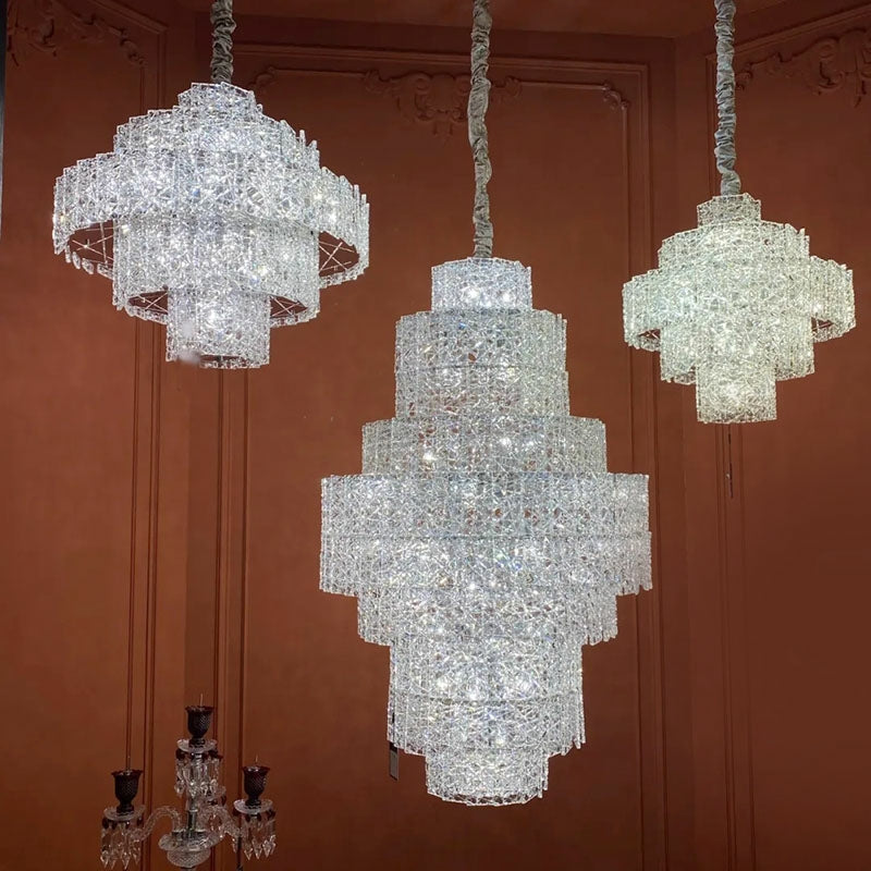 Modern Luxury Living Room Chandelier Large Round Ceiling Lighting for Foyer Entryway Decor