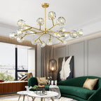 Brass Sputnik Chandelier with K9 Crystals Ceiling Light