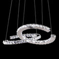 Modern Crystal Double C Chandelier with Chrome Finish and K9 Crystal for Dining, Living, Bedroom