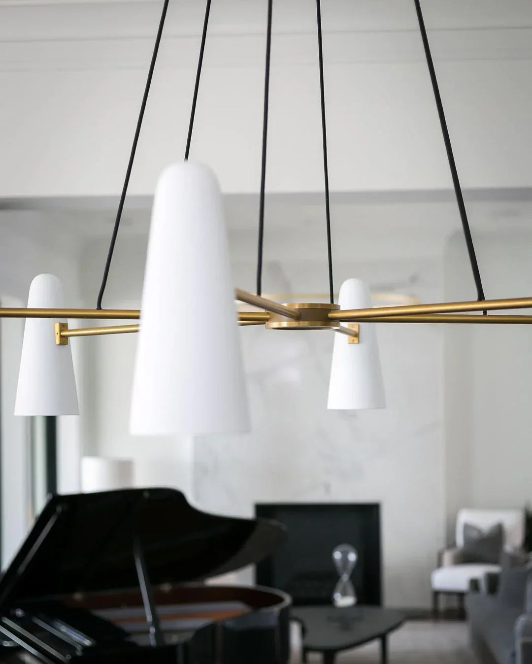Modern Style Round Cone Glass Chandelier for Bedroom / living Room / dining Room